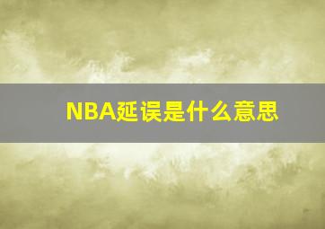 NBA延误是什么意思