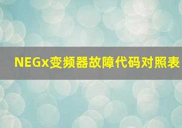 NEGx变频器故障代码对照表