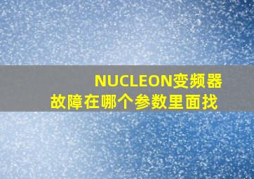 NUCLEON变频器故障在哪个参数里面找