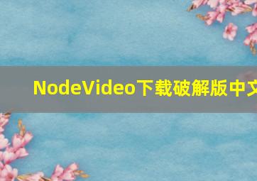 NodeVideo下载破解版中文