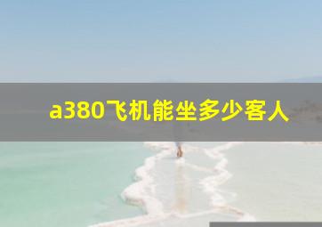 a380飞机能坐多少客人