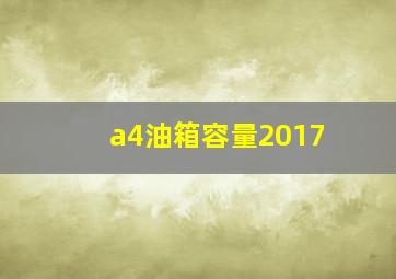 a4油箱容量2017