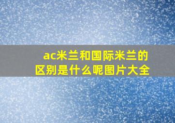 ac米兰和国际米兰的区别是什么呢图片大全