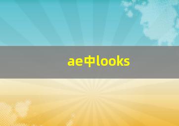 ae中looks