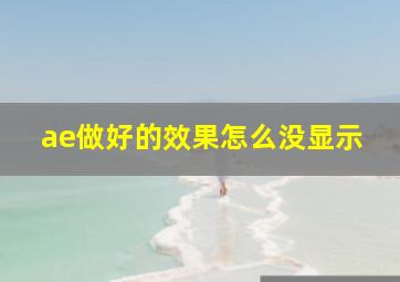 ae做好的效果怎么没显示