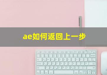 ae如何返回上一步