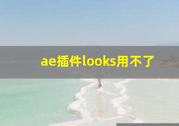 ae插件looks用不了