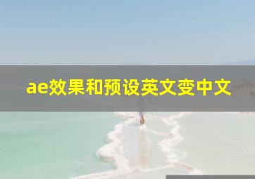 ae效果和预设英文变中文