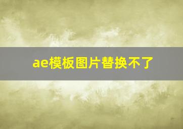 ae模板图片替换不了