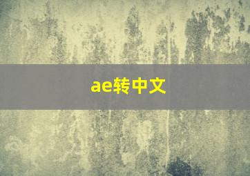 ae转中文