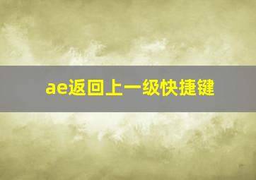 ae返回上一级快捷键