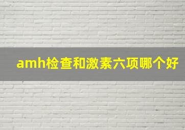 amh检查和激素六项哪个好