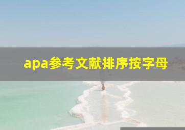 apa参考文献排序按字母