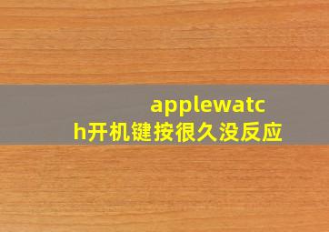 applewatch开机键按很久没反应