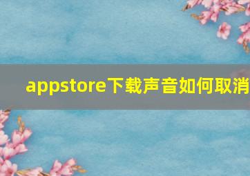 appstore下载声音如何取消