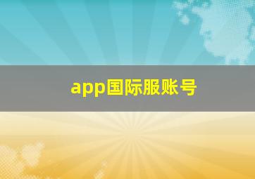 app国际服账号