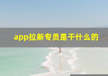 app拉新专员是干什么的