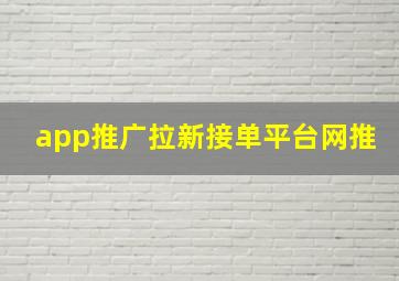 app推广拉新接单平台网推