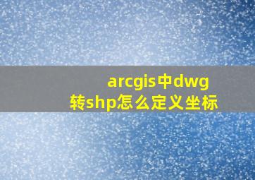 arcgis中dwg转shp怎么定义坐标