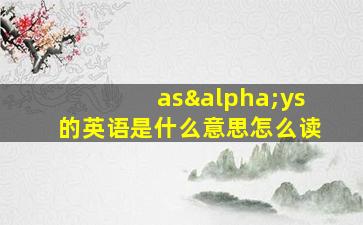 asαys的英语是什么意思怎么读