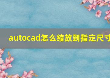 autocad怎么缩放到指定尺寸