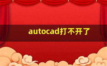 autocad打不开了