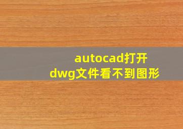 autocad打开dwg文件看不到图形