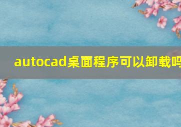 autocad桌面程序可以卸载吗