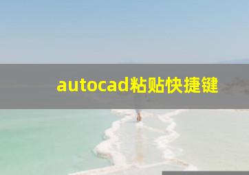 autocad粘贴快捷键