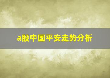 a股中国平安走势分析