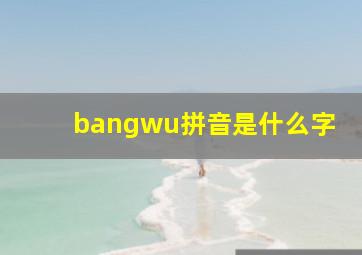 bangwu拼音是什么字