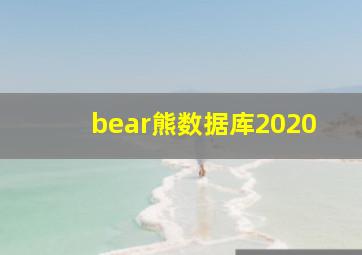 bear熊数据库2020