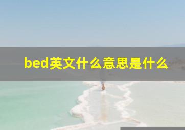 bed英文什么意思是什么