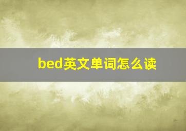 bed英文单词怎么读