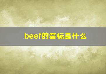 beef的音标是什么