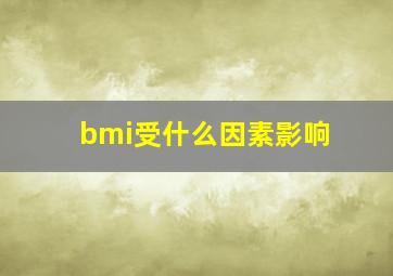 bmi受什么因素影响