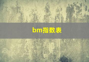 bm指数表