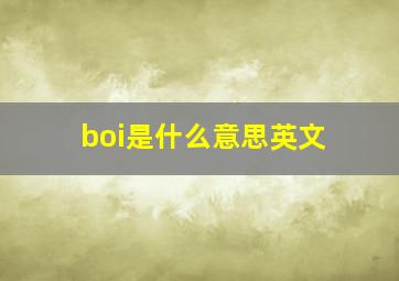 boi是什么意思英文