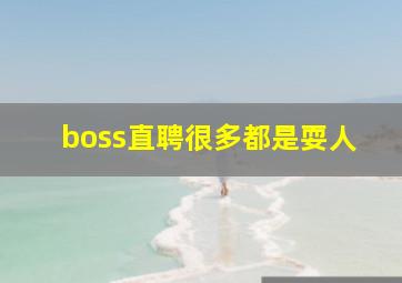 boss直聘很多都是耍人