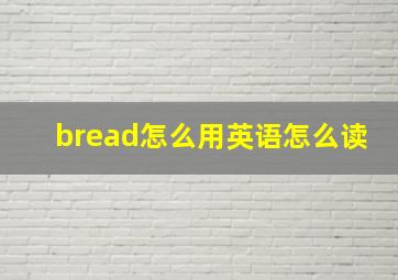 bread怎么用英语怎么读