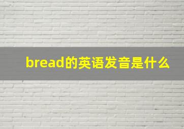 bread的英语发音是什么