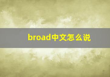 broad中文怎么说