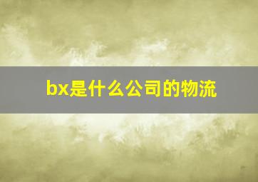 bx是什么公司的物流