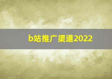 b站推广渠道2022