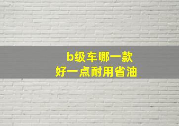 b级车哪一款好一点耐用省油