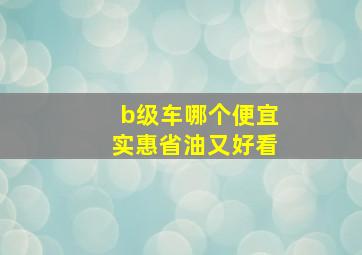 b级车哪个便宜实惠省油又好看