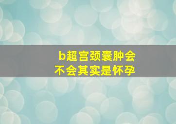 b超宫颈囊肿会不会其实是怀孕