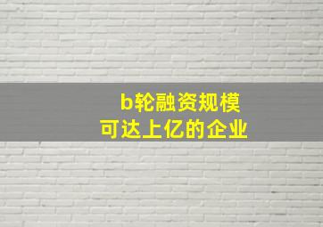 b轮融资规模可达上亿的企业