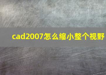 cad2007怎么缩小整个视野