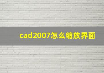 cad2007怎么缩放界面